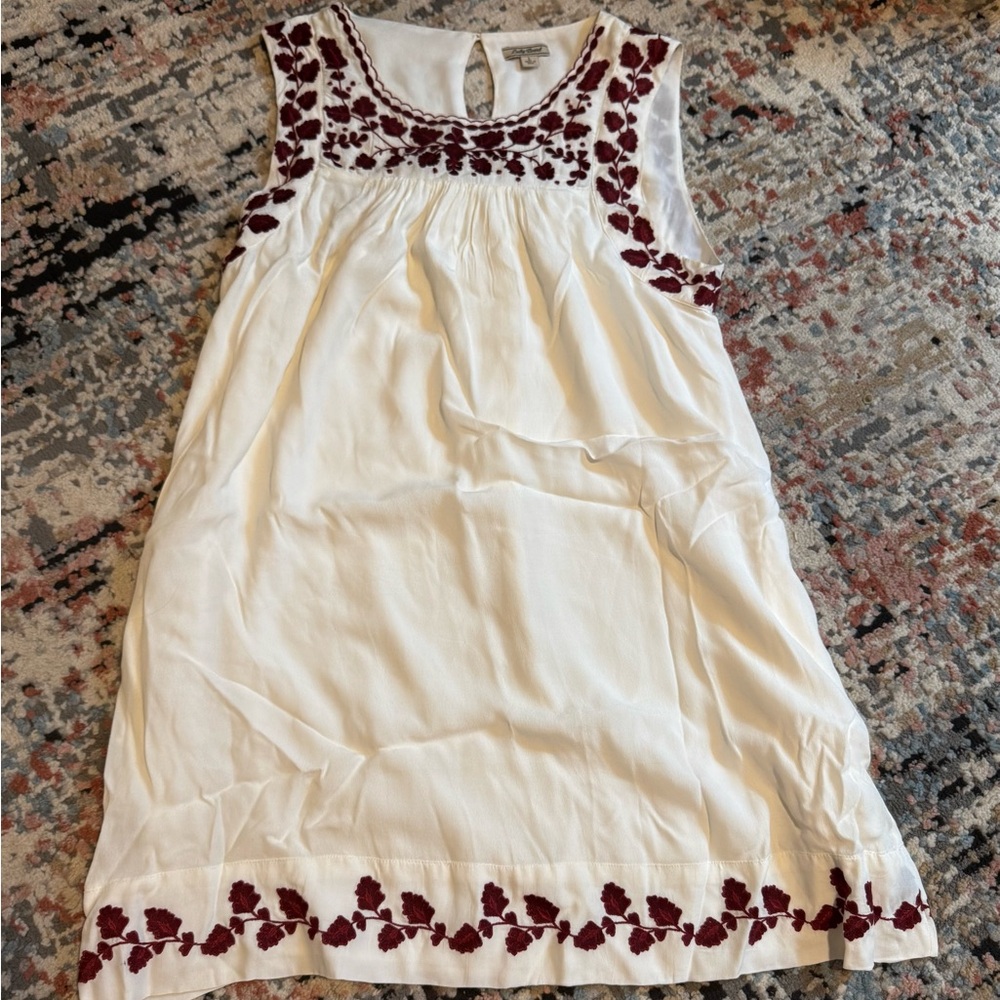 Lucky Brand Red and White Sleeveless Sundress